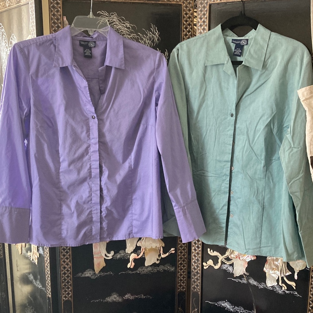 Venezia Purple and Green Button Down Shirts
